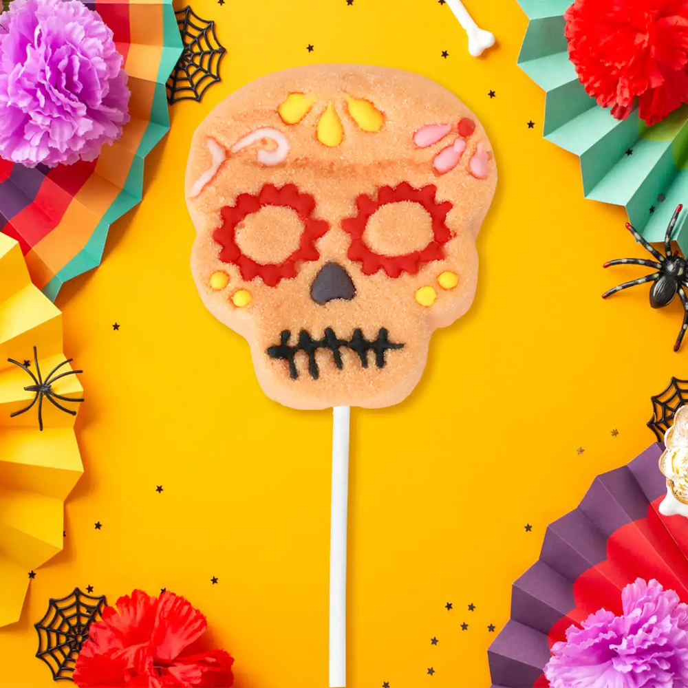 Calavera, Paleta de Bombón, Color Naranja, Halloween, 40 gr