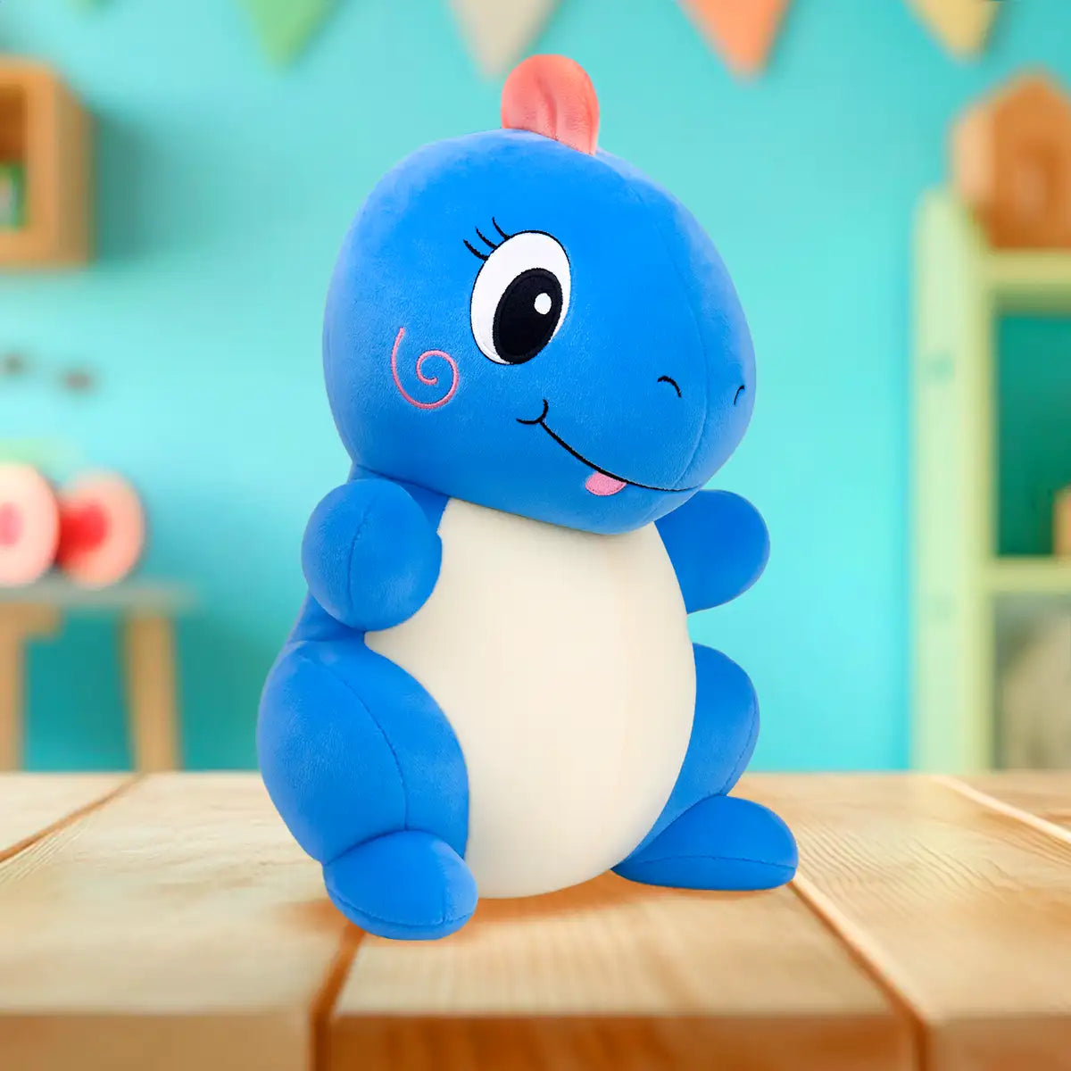 Dinosaurio, Peluche, Color Azul y Amarillo