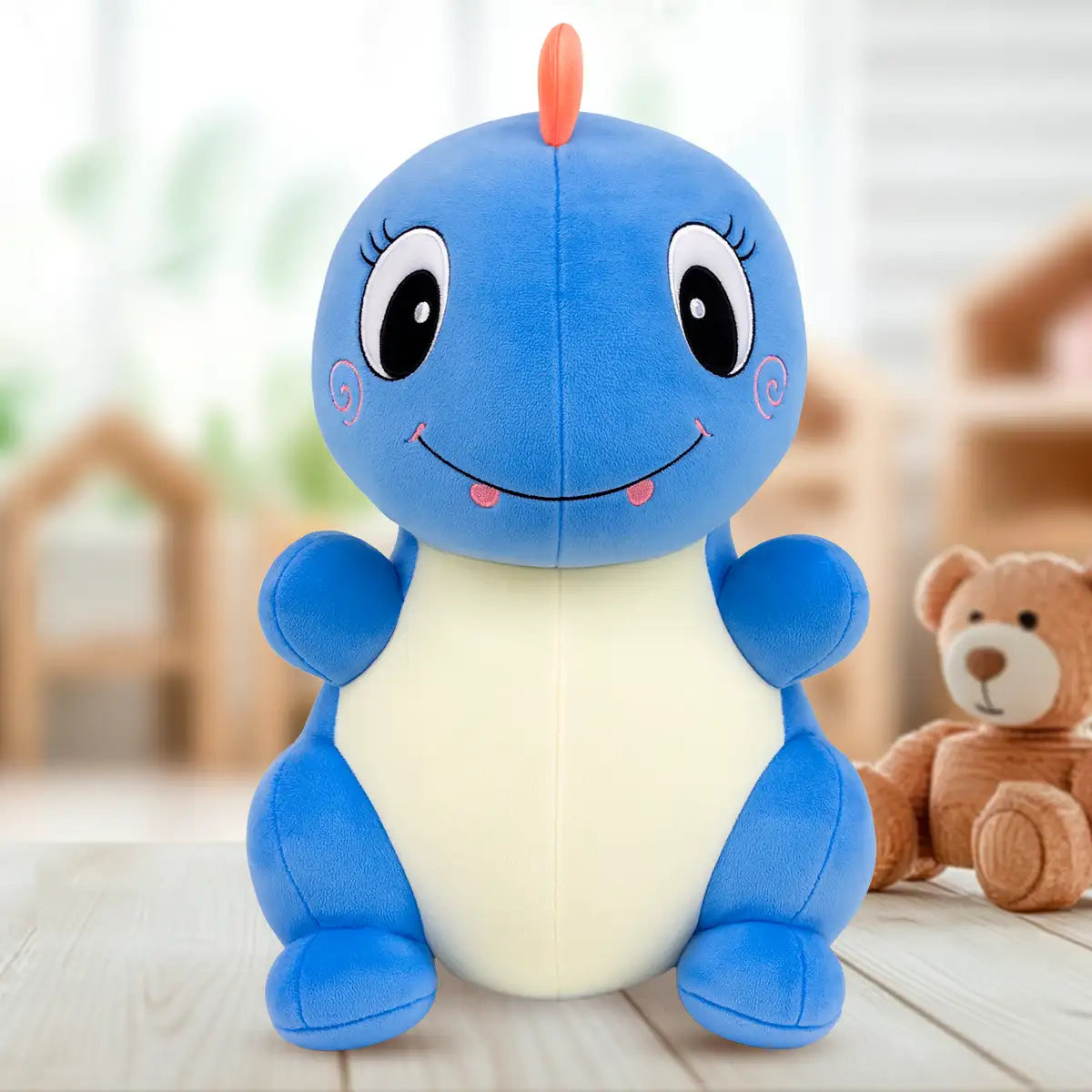 Dinosaurio, Peluche, Color Azul y Amarillo