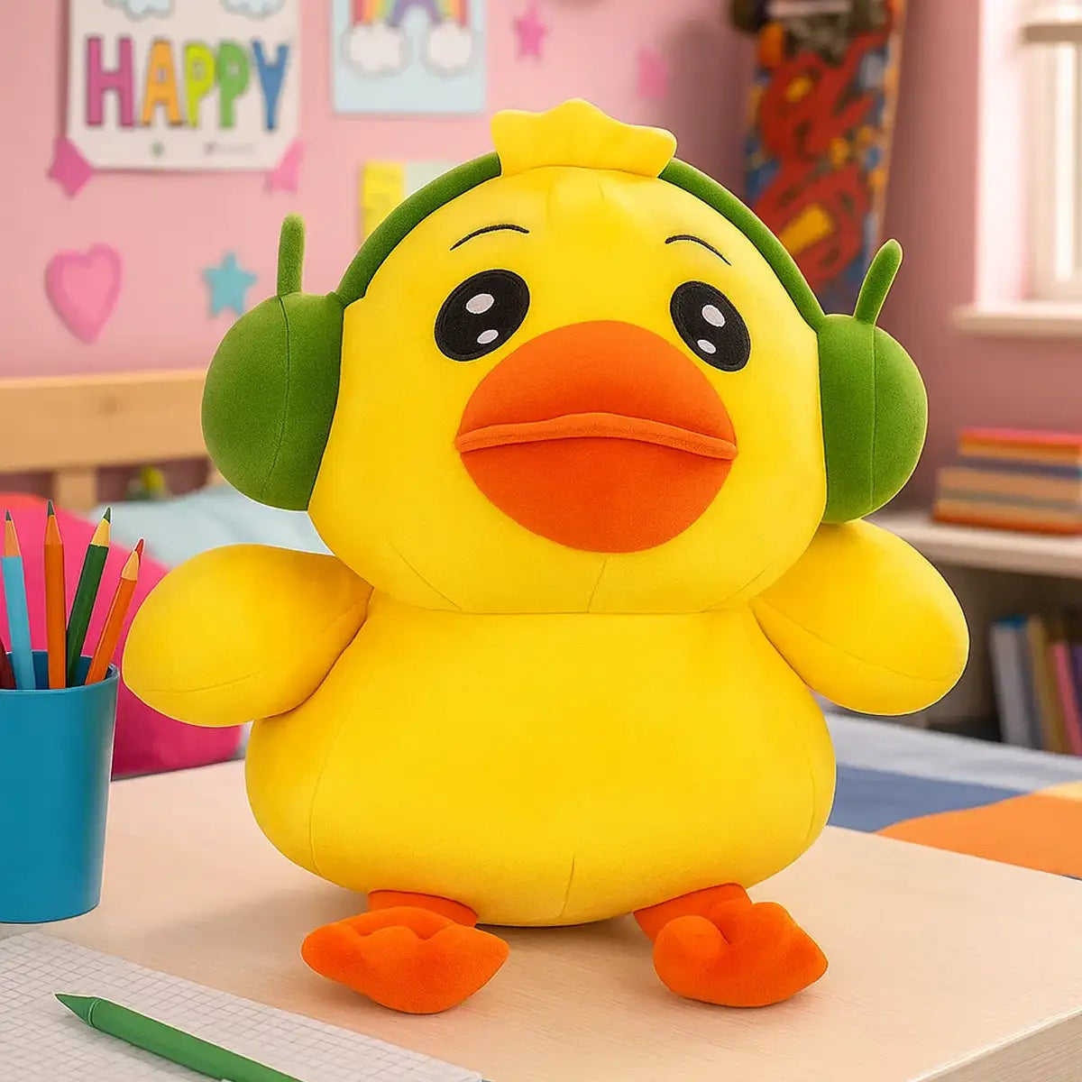 Pato con Audífonos Verdes, Peluche