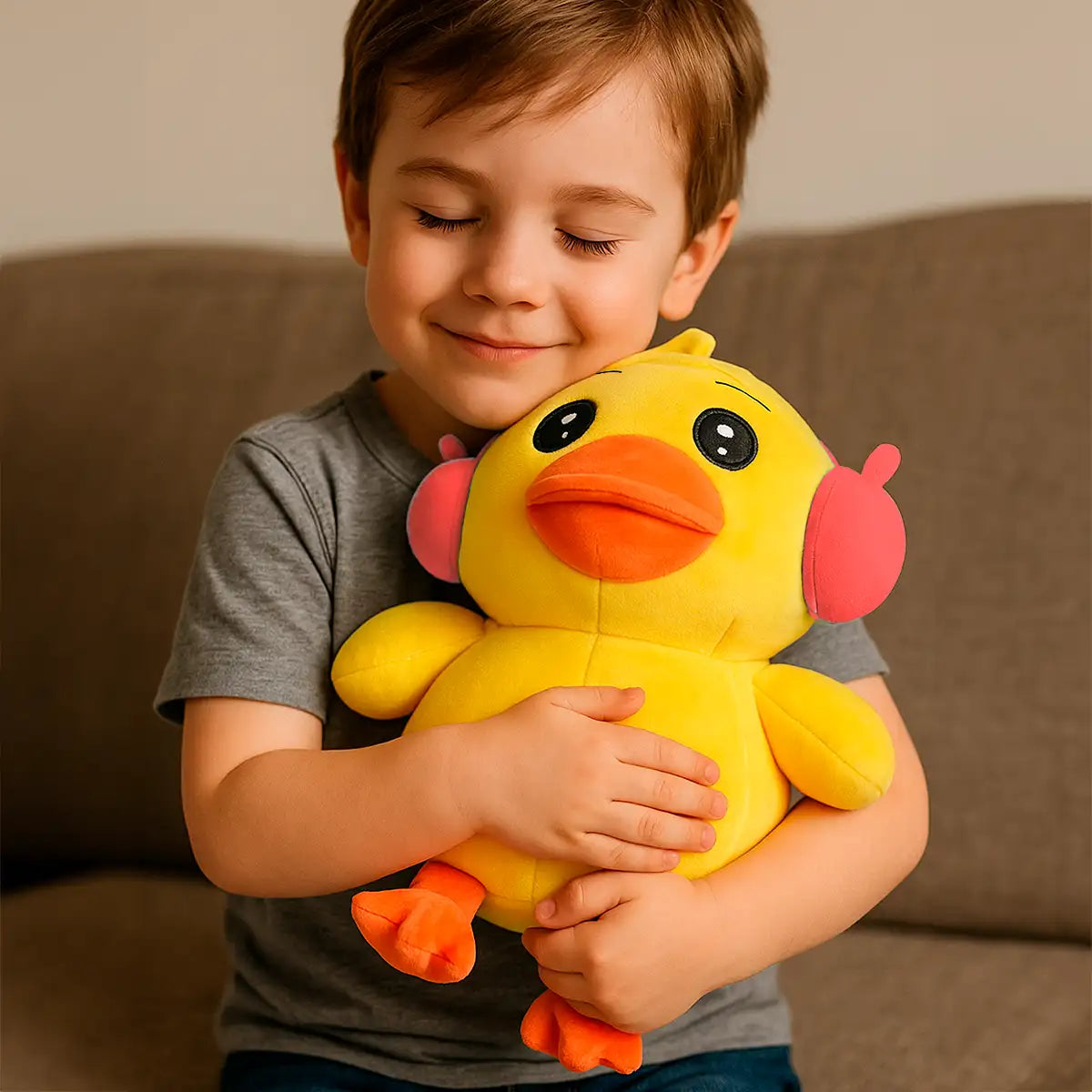 Pato con Audífonos Rosas, Peluche