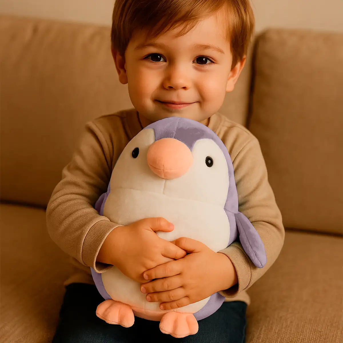 Pingüino, Peluche, Color Lila