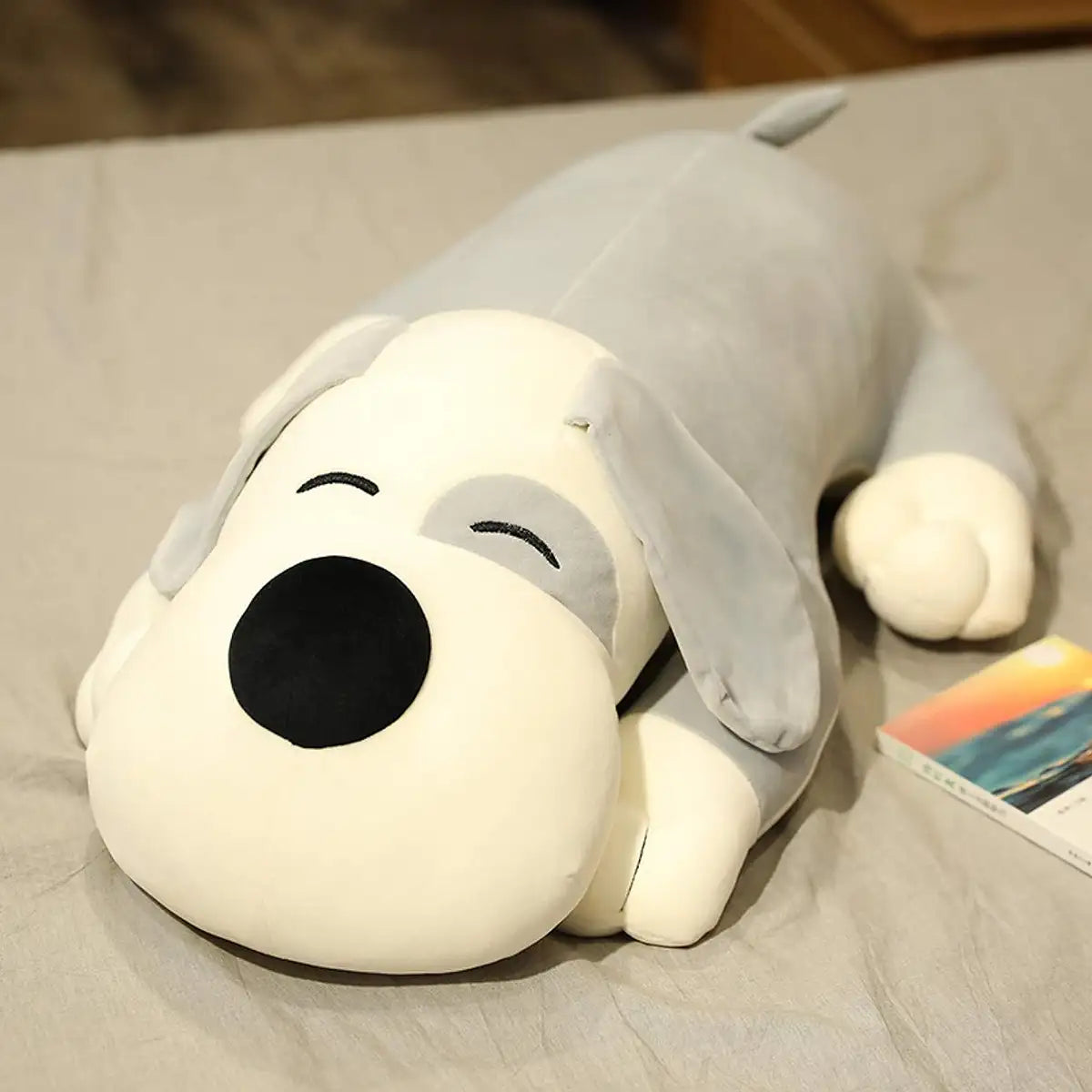 Perrito Dormido, Peluche, Color Gris