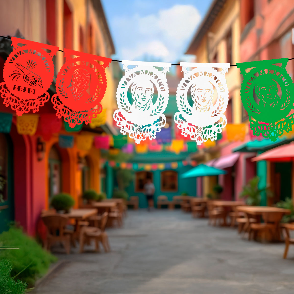 Papel Picado, Diseño Fiestas Patrias, 2.6 m