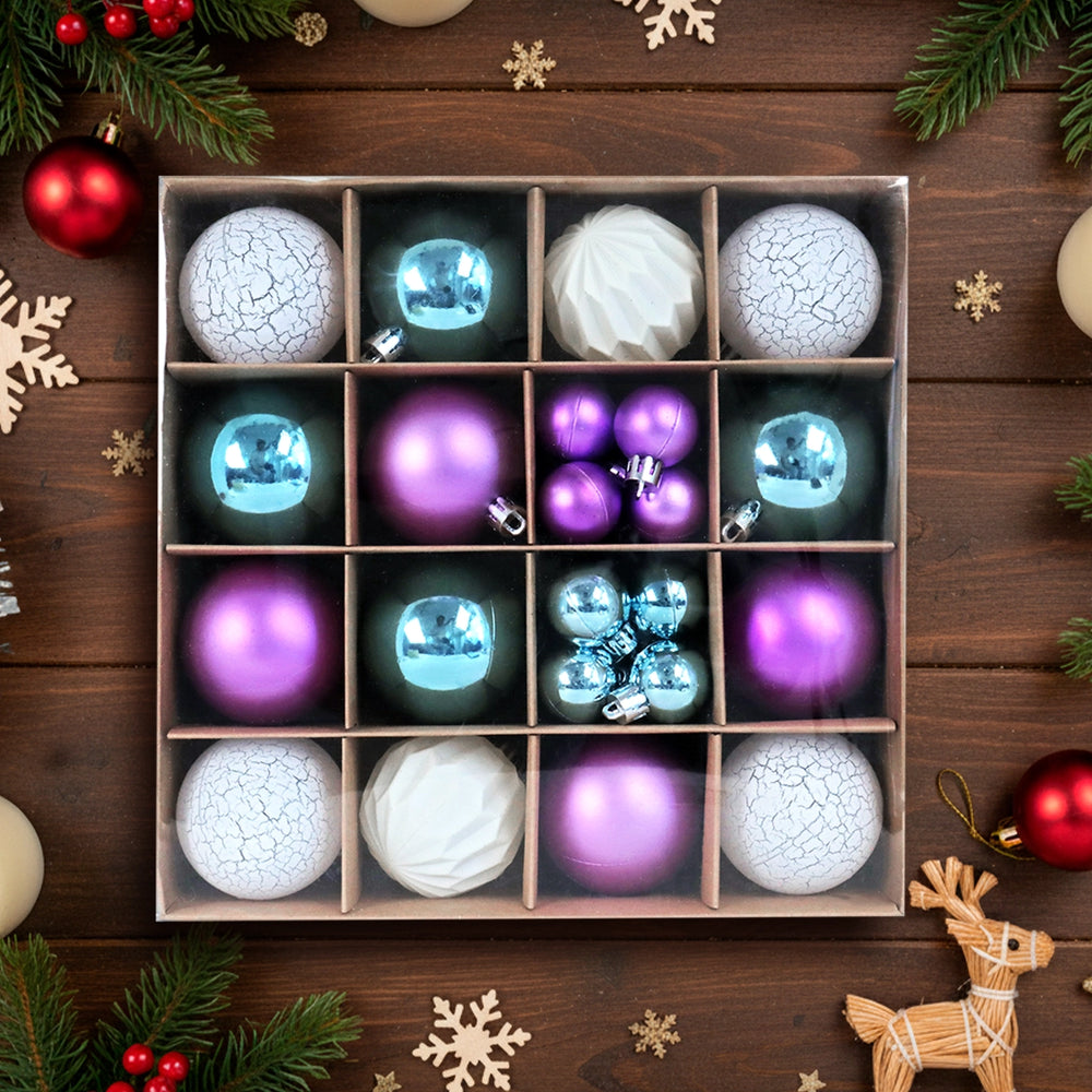 Kit Navideño de Esferas, 30 pzas, Colores