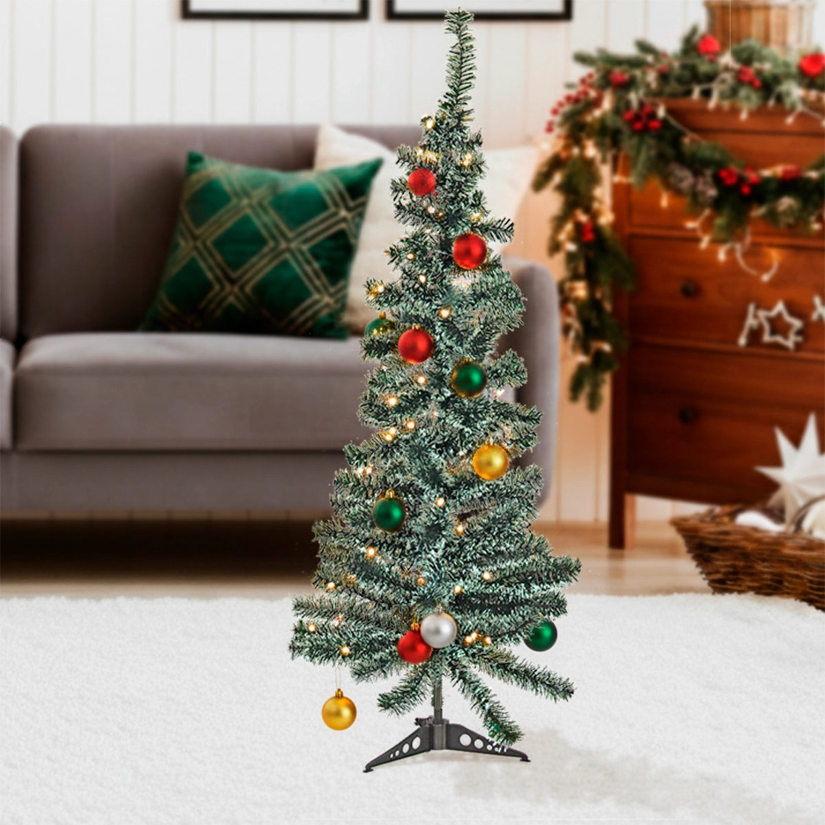 Árbol de Navidad, Diseño Nevado, 90 cm