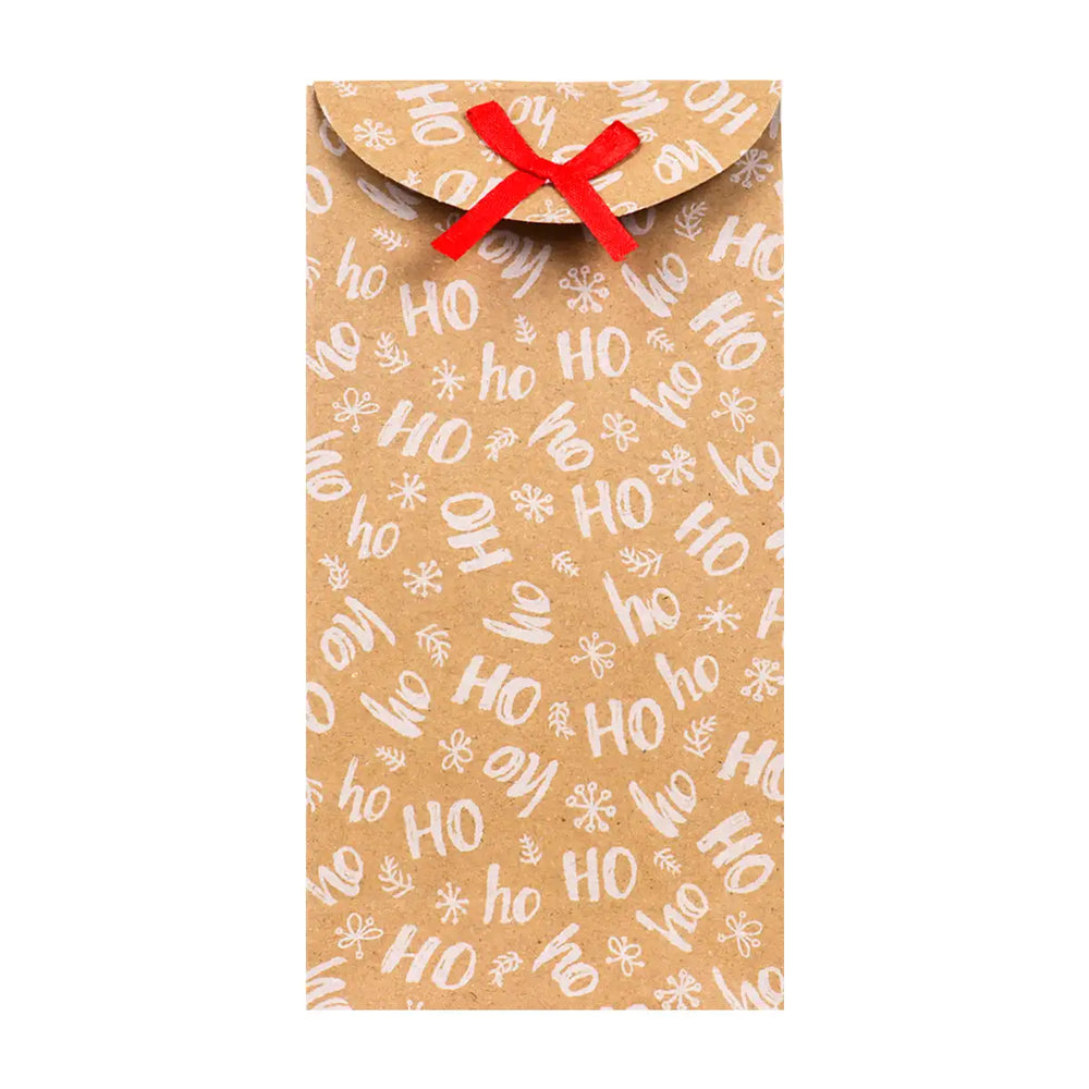 Bolsas con Diseño Navideño, Papel Kraft, Diseño HOHOHO