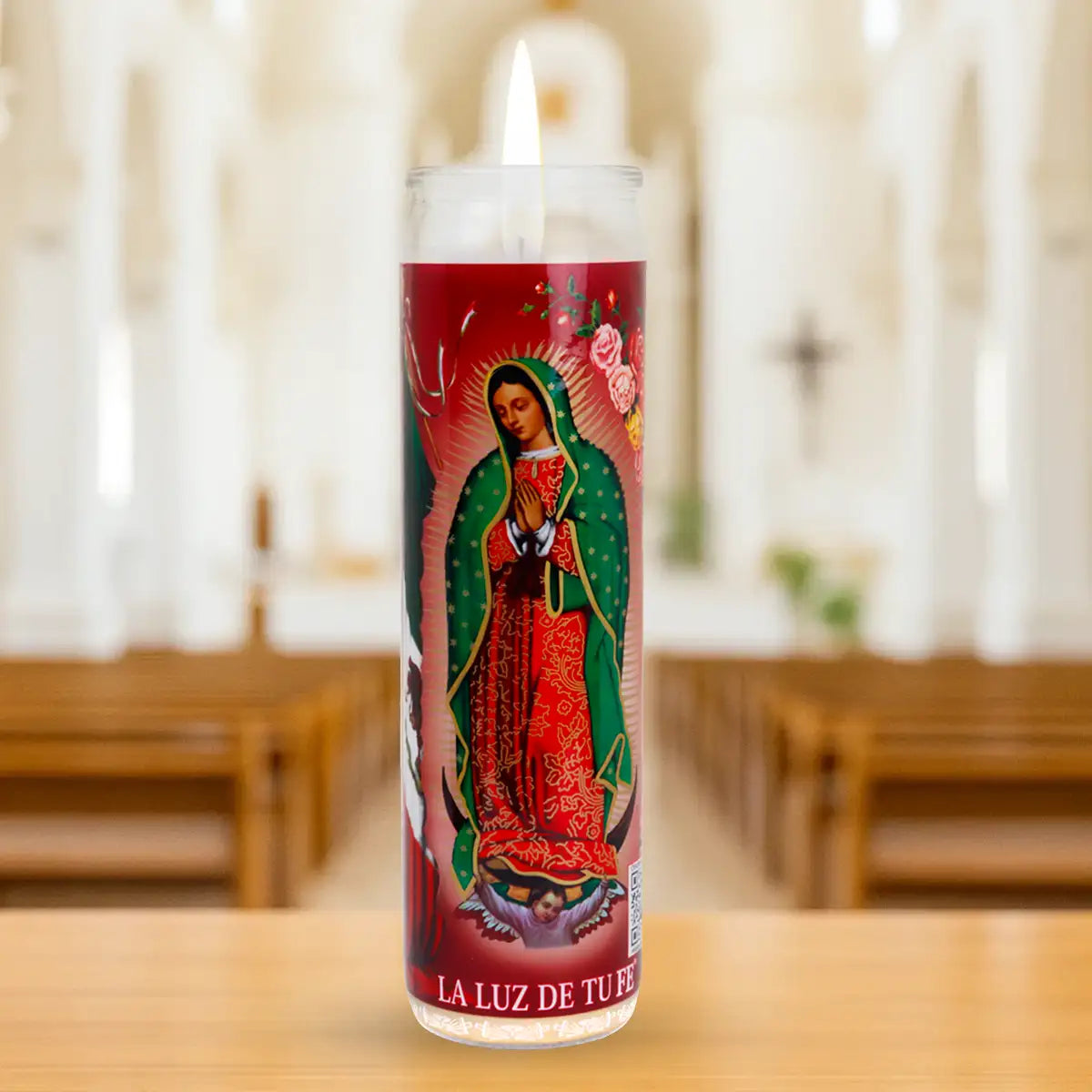 Veladora, Virgen de Guadalupe, 20 cm