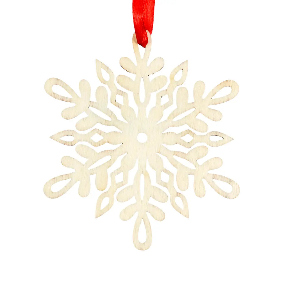 Ornamento de Copos de Nieve en MDF, 12 pzas