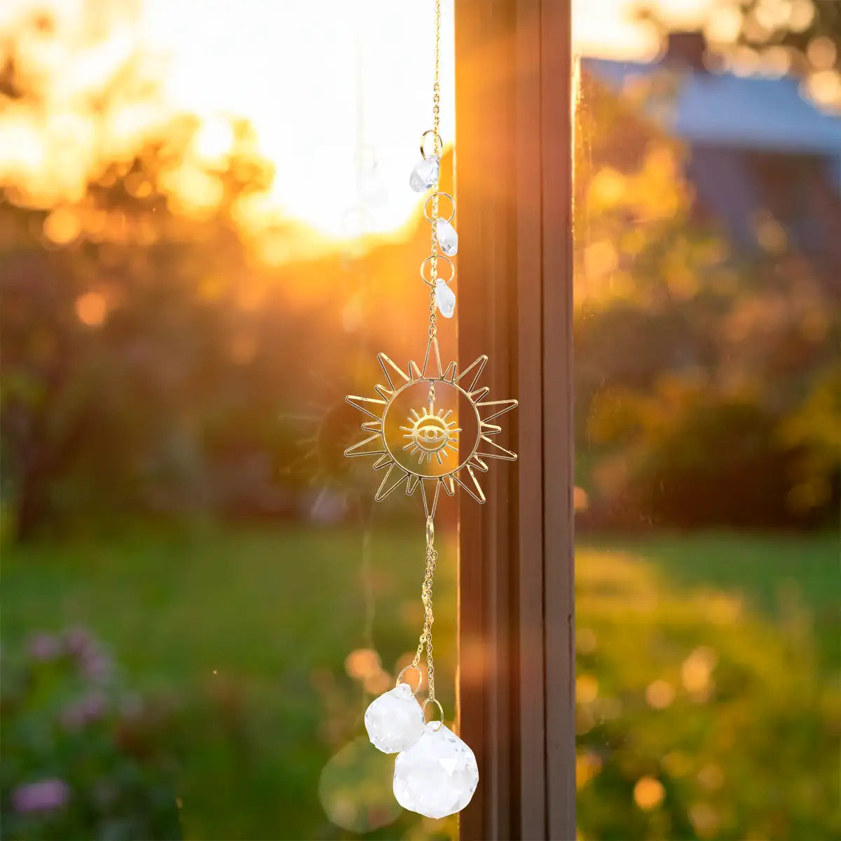 Atrapasol Decorativo de Cristal, Diseño Sol, Room2Room