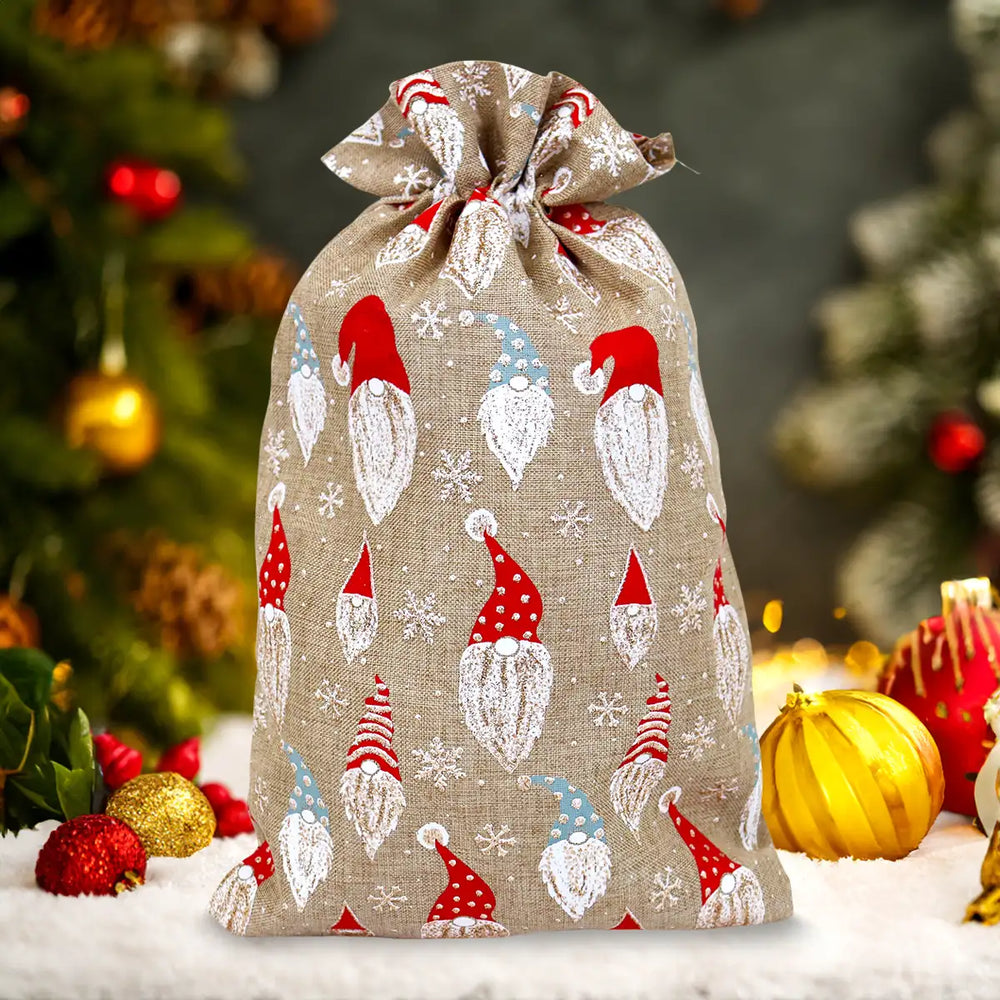 Bolsa de Yute Navideña, Diseño Santa Claus