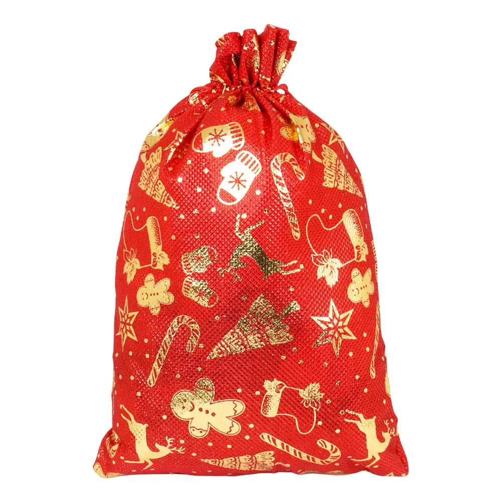 Bolsa de Tela Navideña, Color Rojo