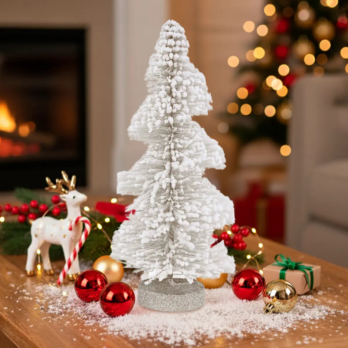 Árbol Nevado Artificial, Decoración de Mesa