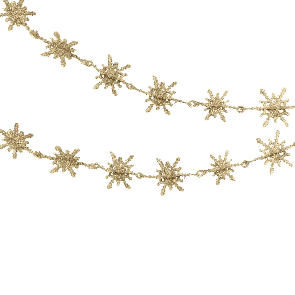 Guirnalda, Diseño de Copo de Nieve, Color Oro