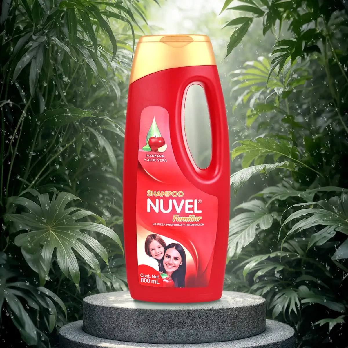Shampoo Nuvel, Manzana y Aloe, 800 ml