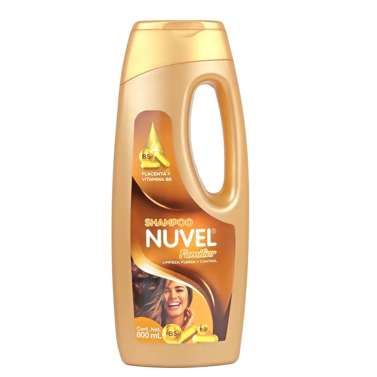 Shampoo Nuvel, Placenta y Vitamina B5, 800 ml