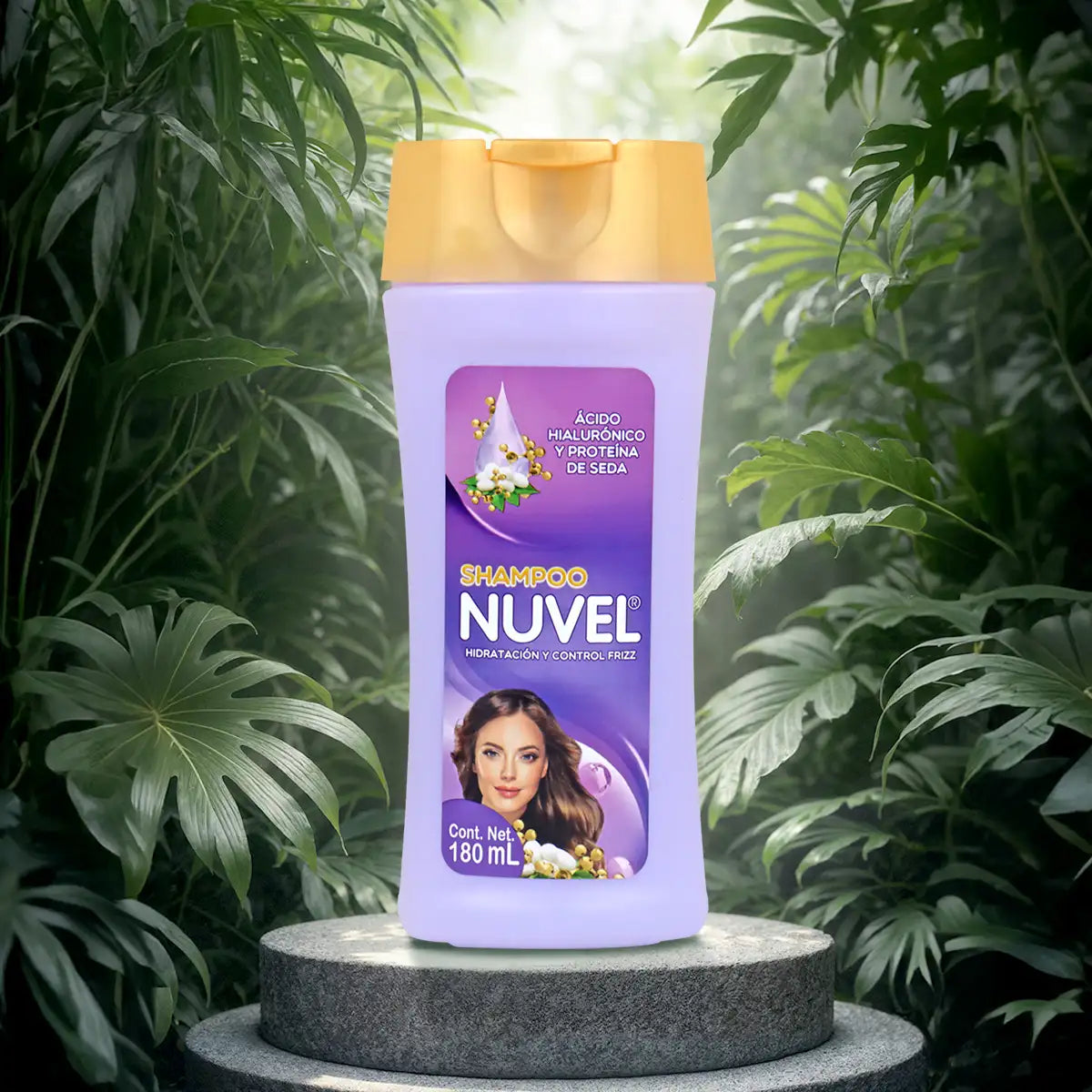 Shampoo Nuvel, Ácido Hialurónico y Proteína de Seda, 180 ml