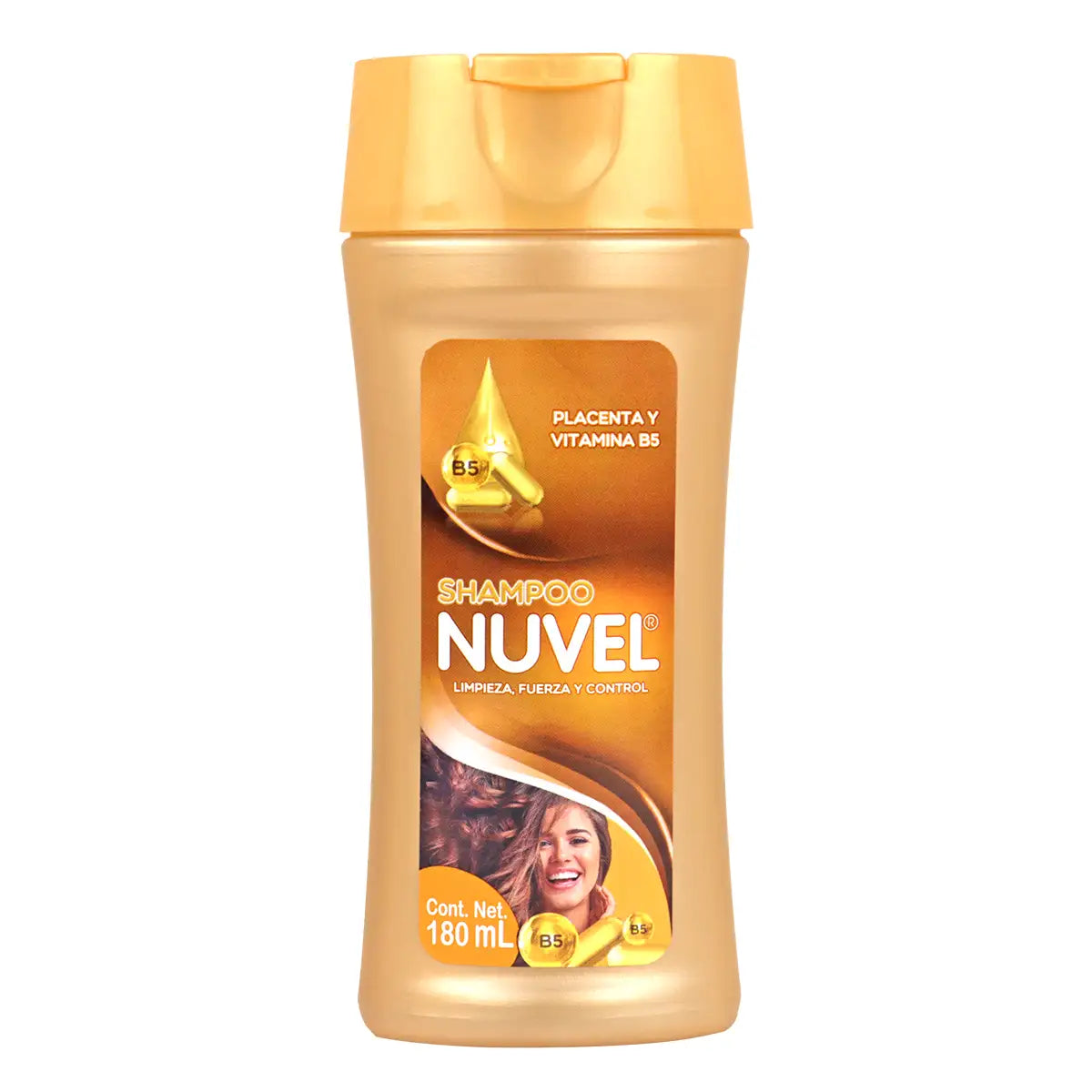 Shampoo Nuvel, Placenta y Vitamina B5, 180 ml