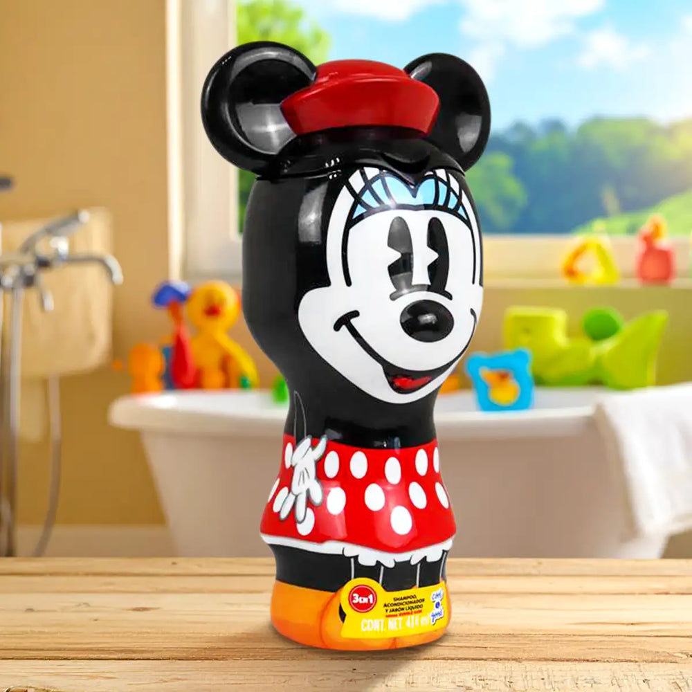 Minnie, Shampoo, Acondicionador y Jabón Líquido 3 en 1, Aroma Bubble Gum