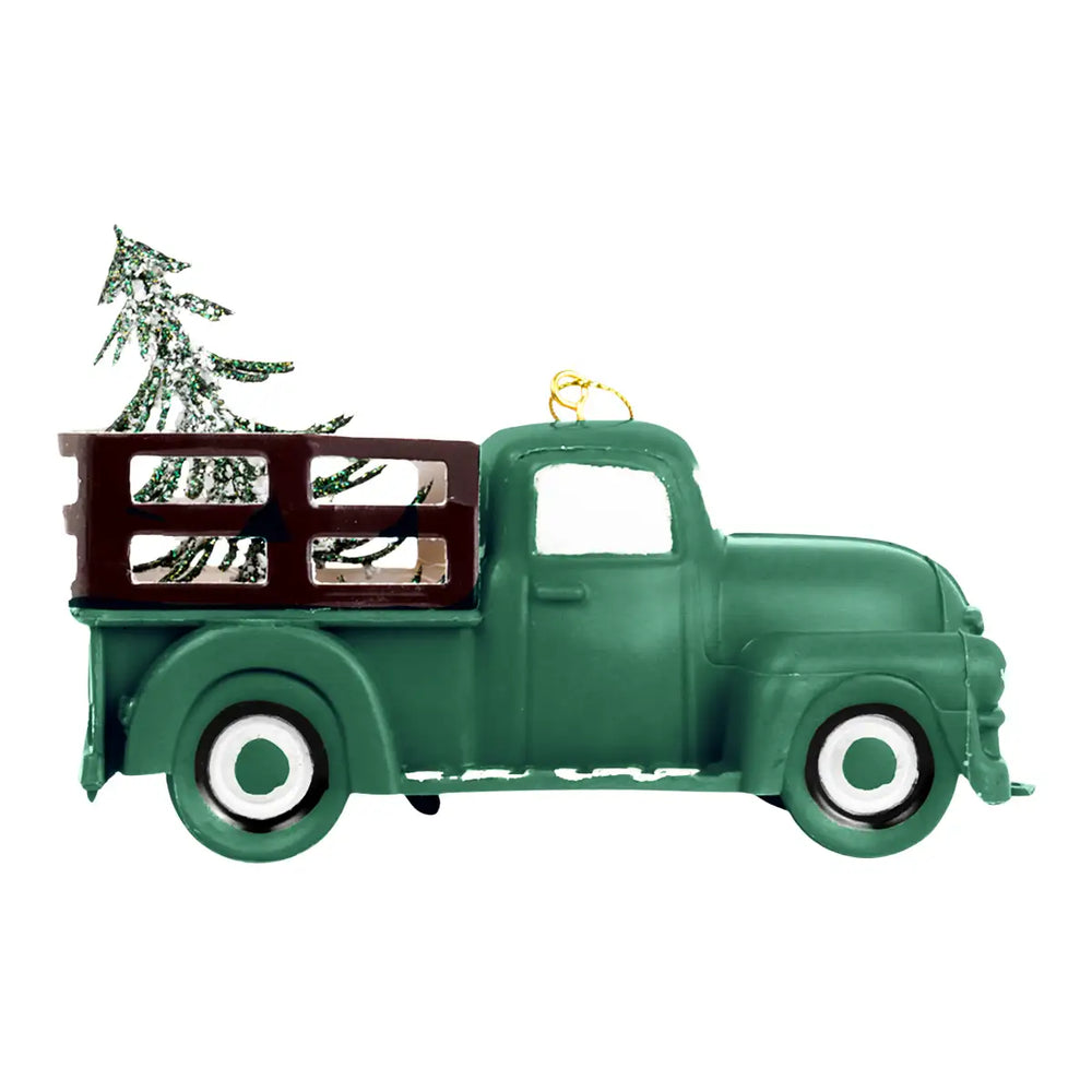 Ornamento Navideño, Camión, Color Verde