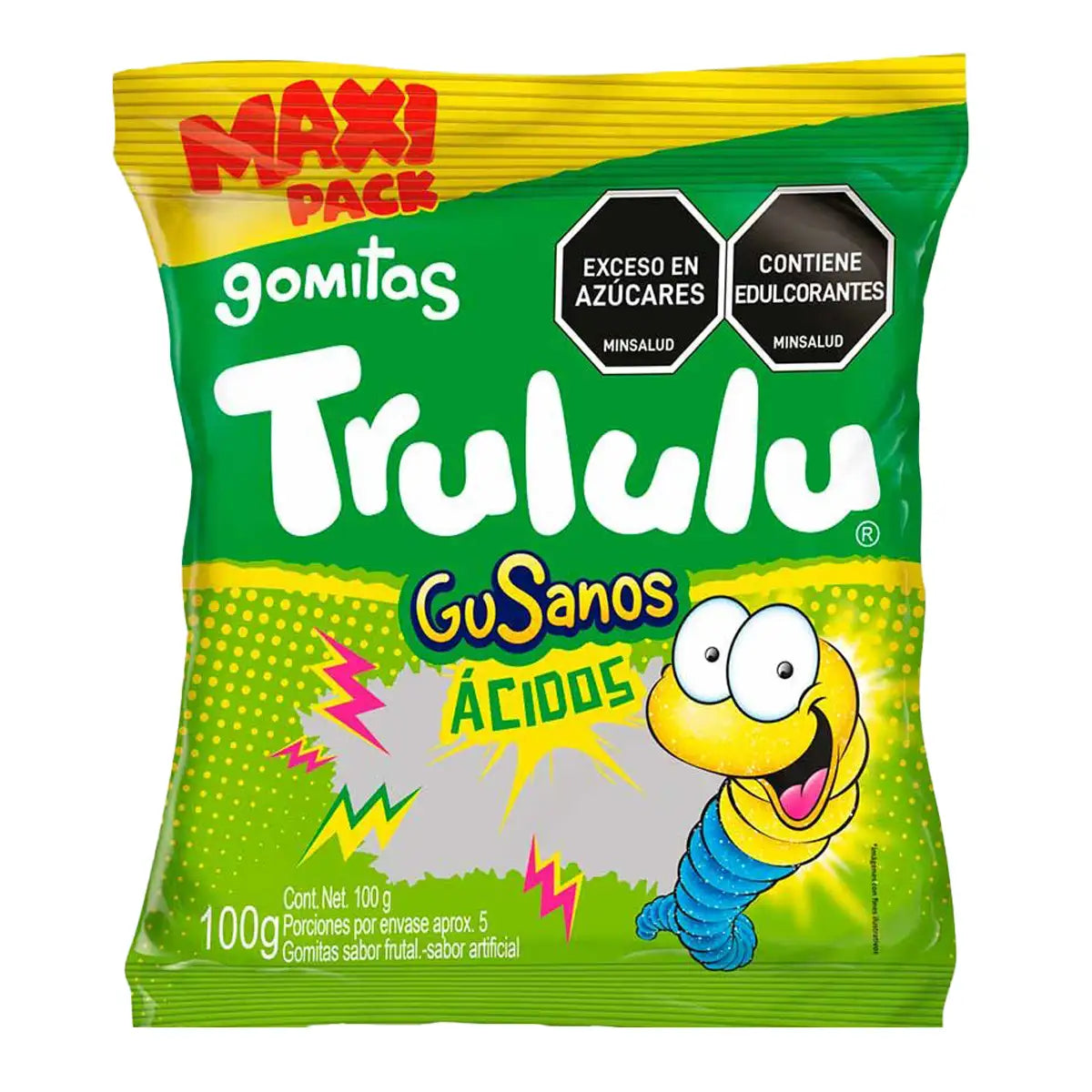 Gomitas Trululu Gusanos Ácidos, 100 g