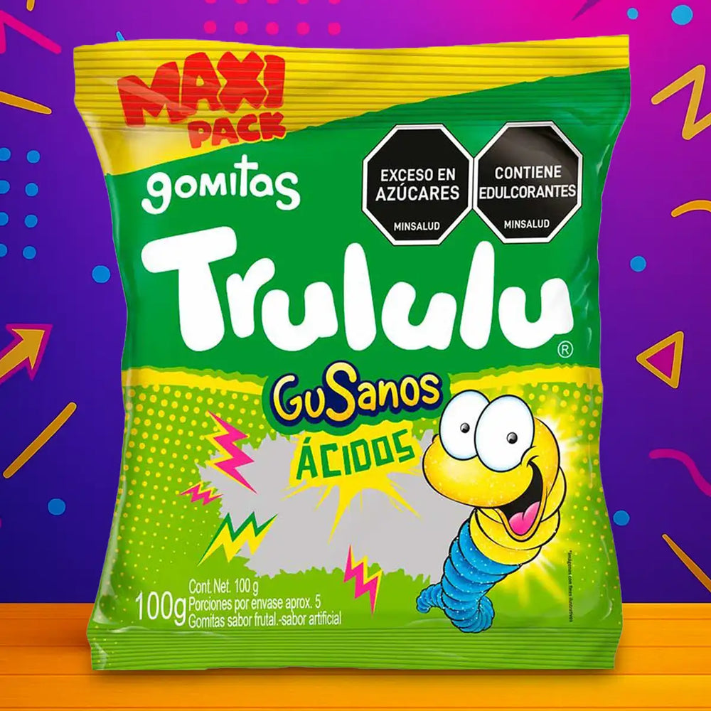 Gomitas Trululu Gusanos Ácidos, 100 g