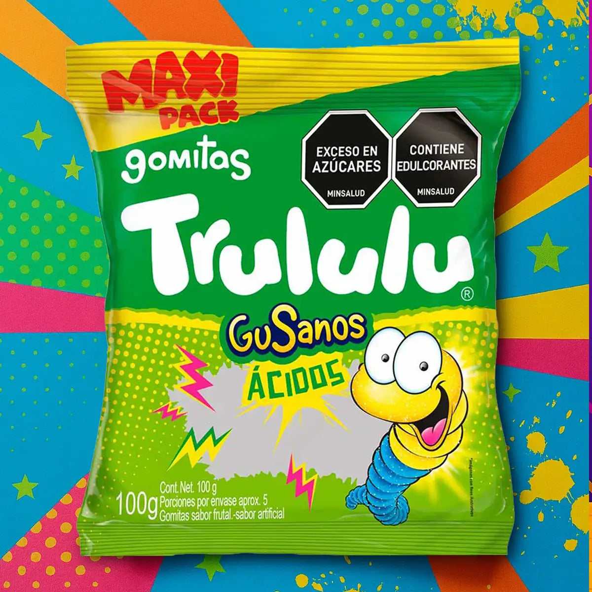 Gomitas Trululu Gusanos Ácidos, 100 g