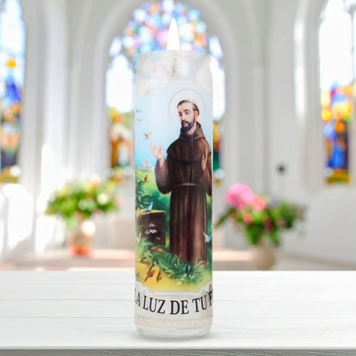 Veladora, San Francisco de Asis, 20 cm