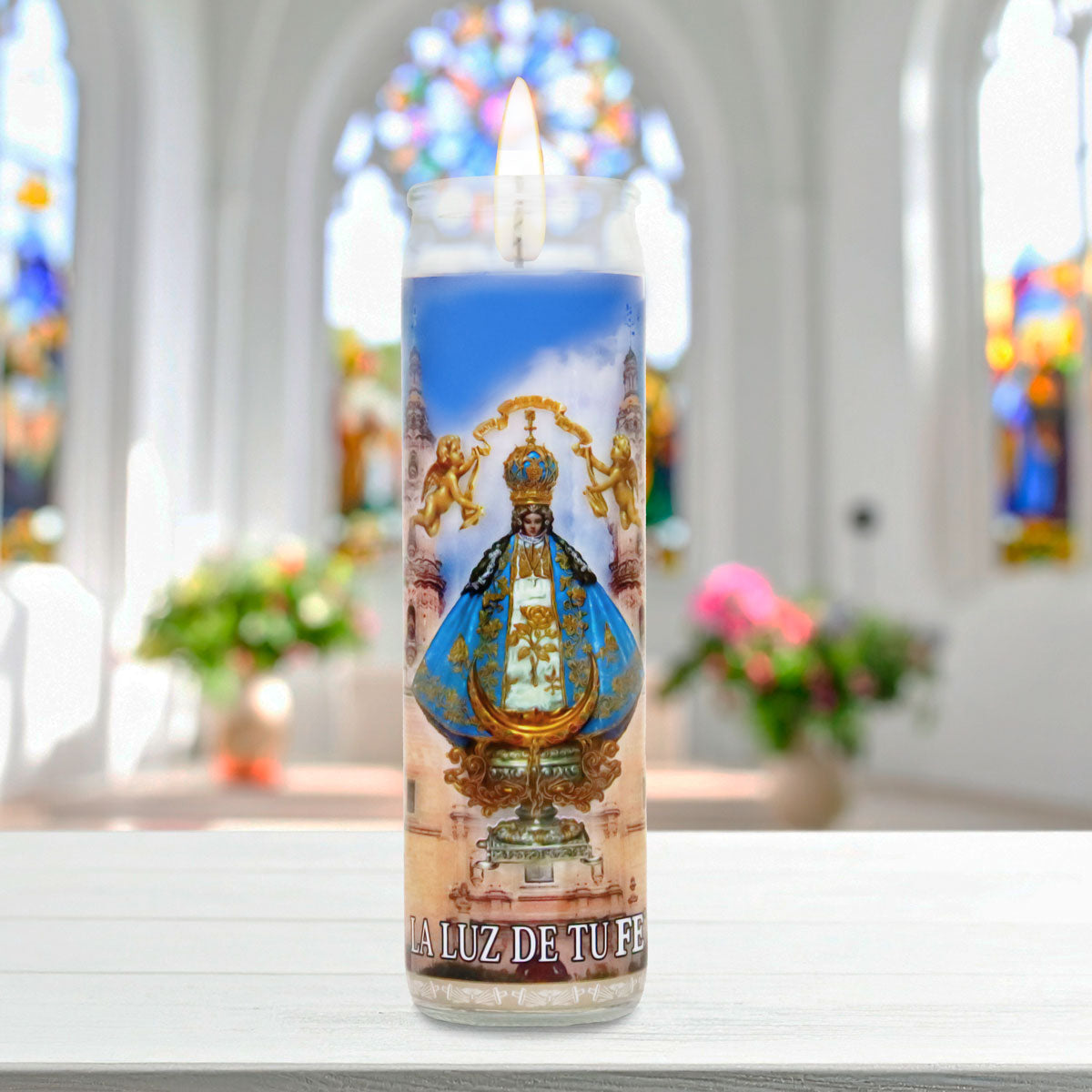 Veladora, Virgen San Juan de los Lagos, 20 cm