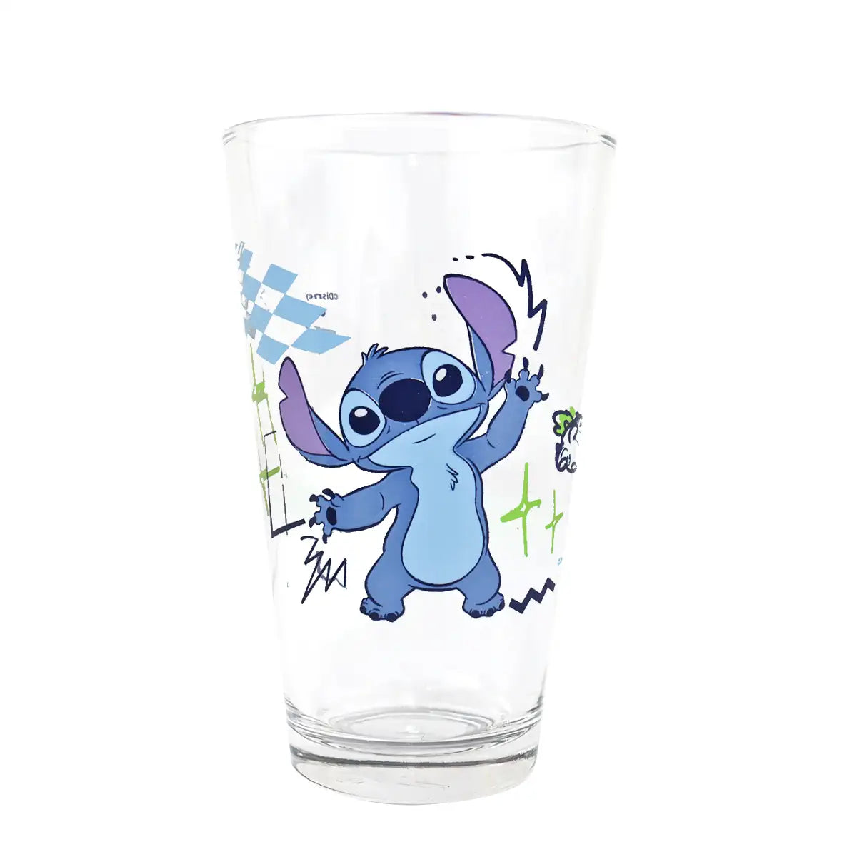 Stitch, Diseño Mar, Vaso Cristal, 414 ml