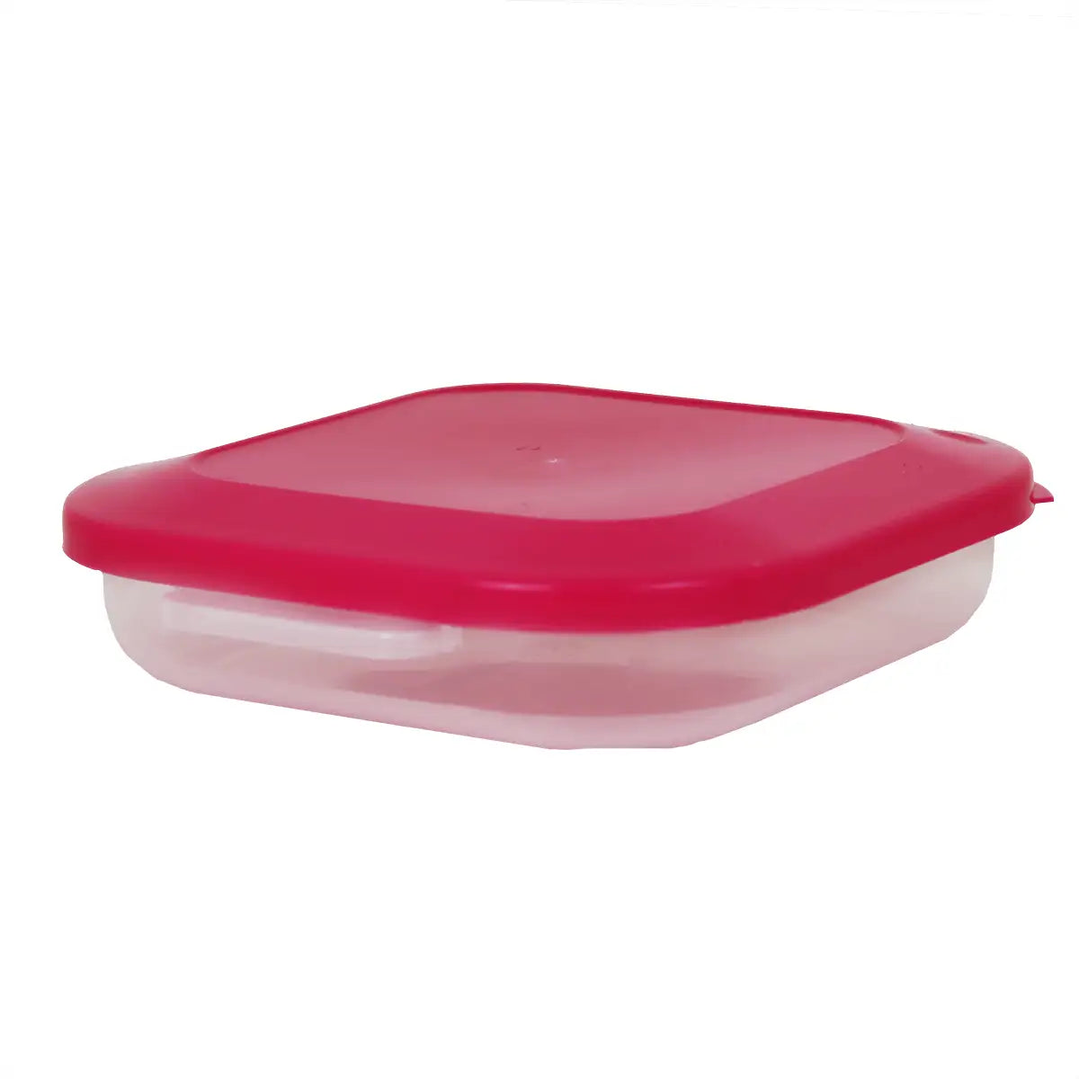 Contenedor Cuadrado de Plástico, Color Rosa, 550 ml