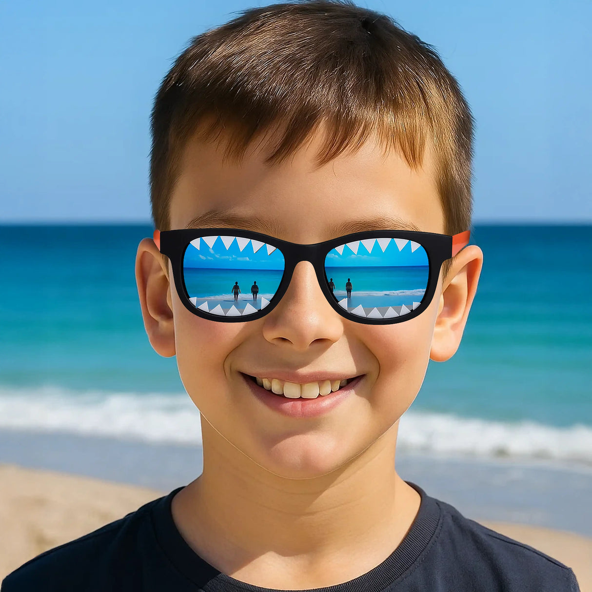 Lentes para Sol de Niño, Diseño Dientes, Color Negro