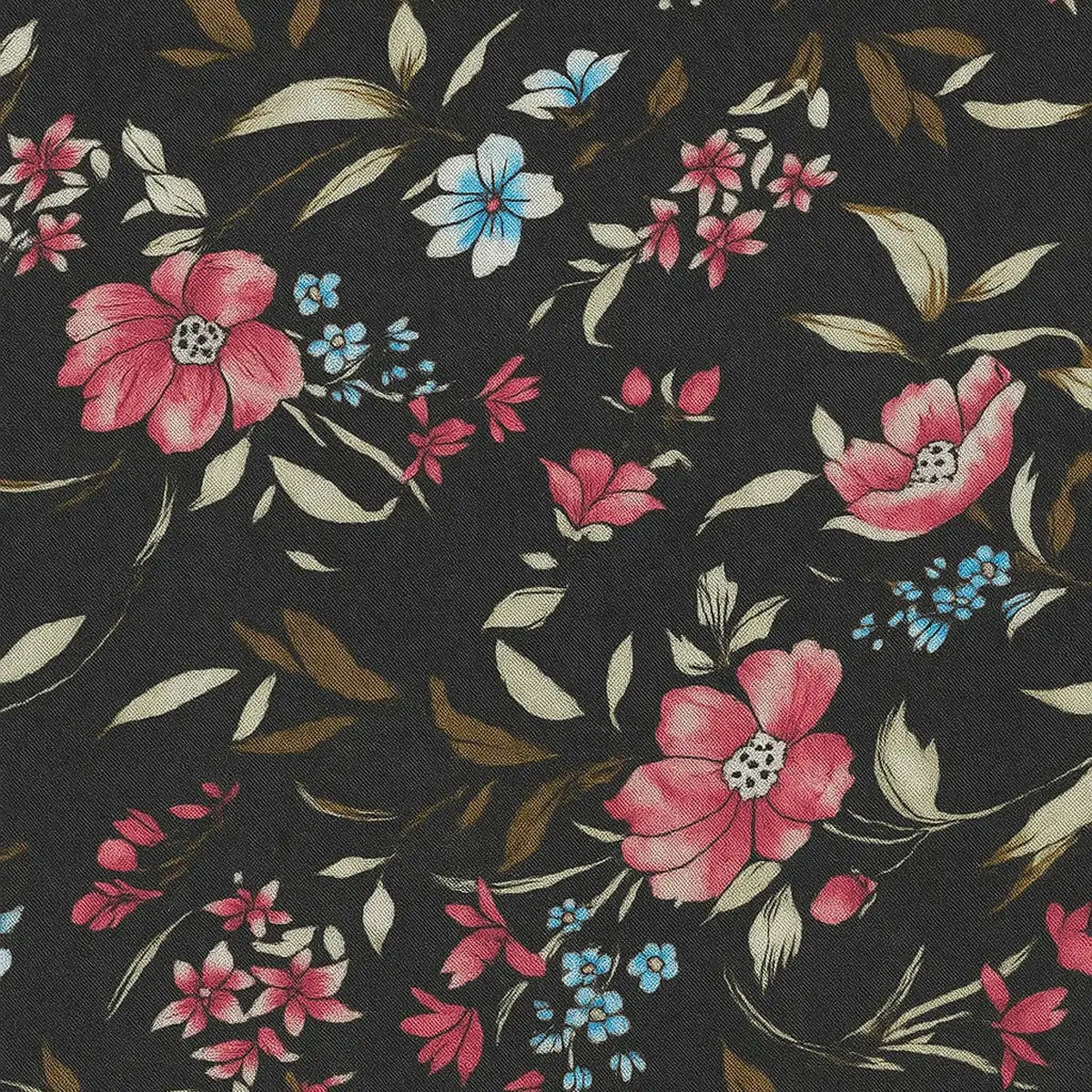 Flores, Pashmina, Color Negro