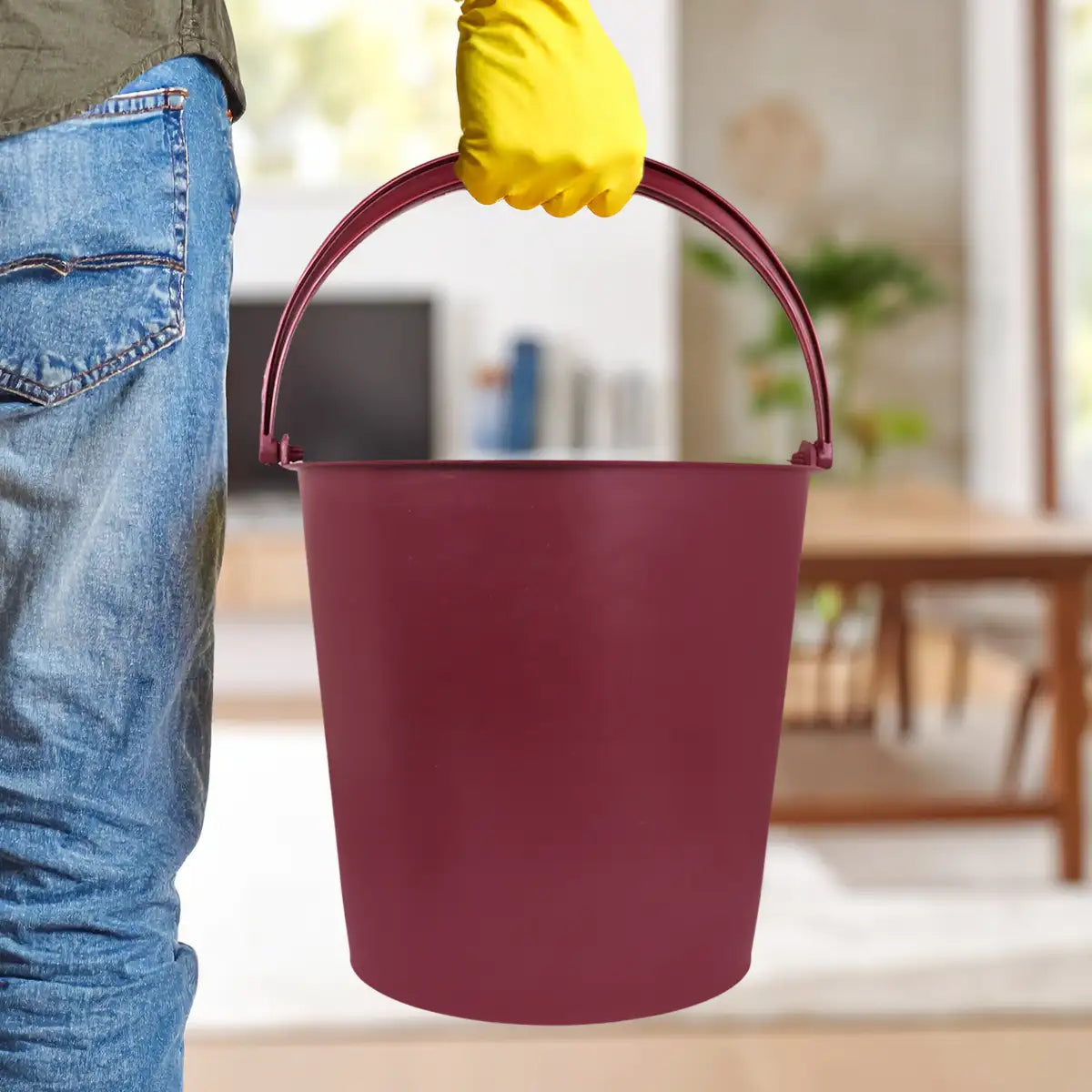 Cubeta de Plástico, Color Vino, 13 L