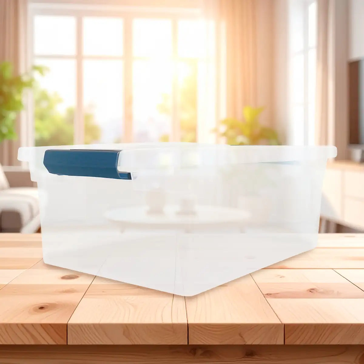 Caja de Plástico Rectangular 14L, Color Gris