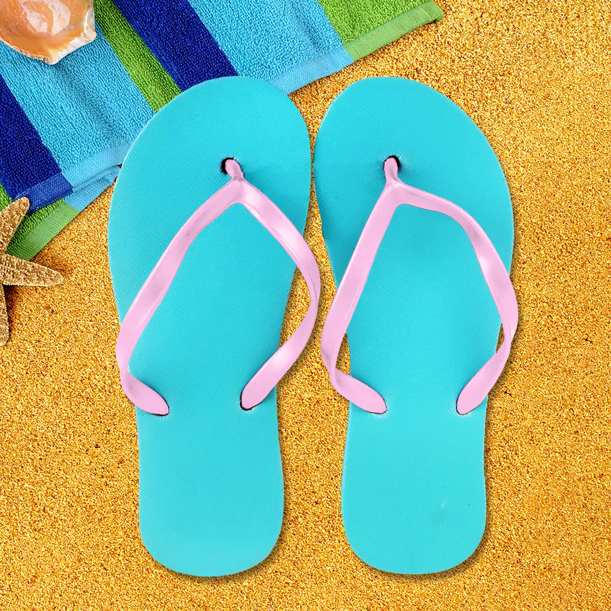 Sandalias, Color Rosa y Turqueda