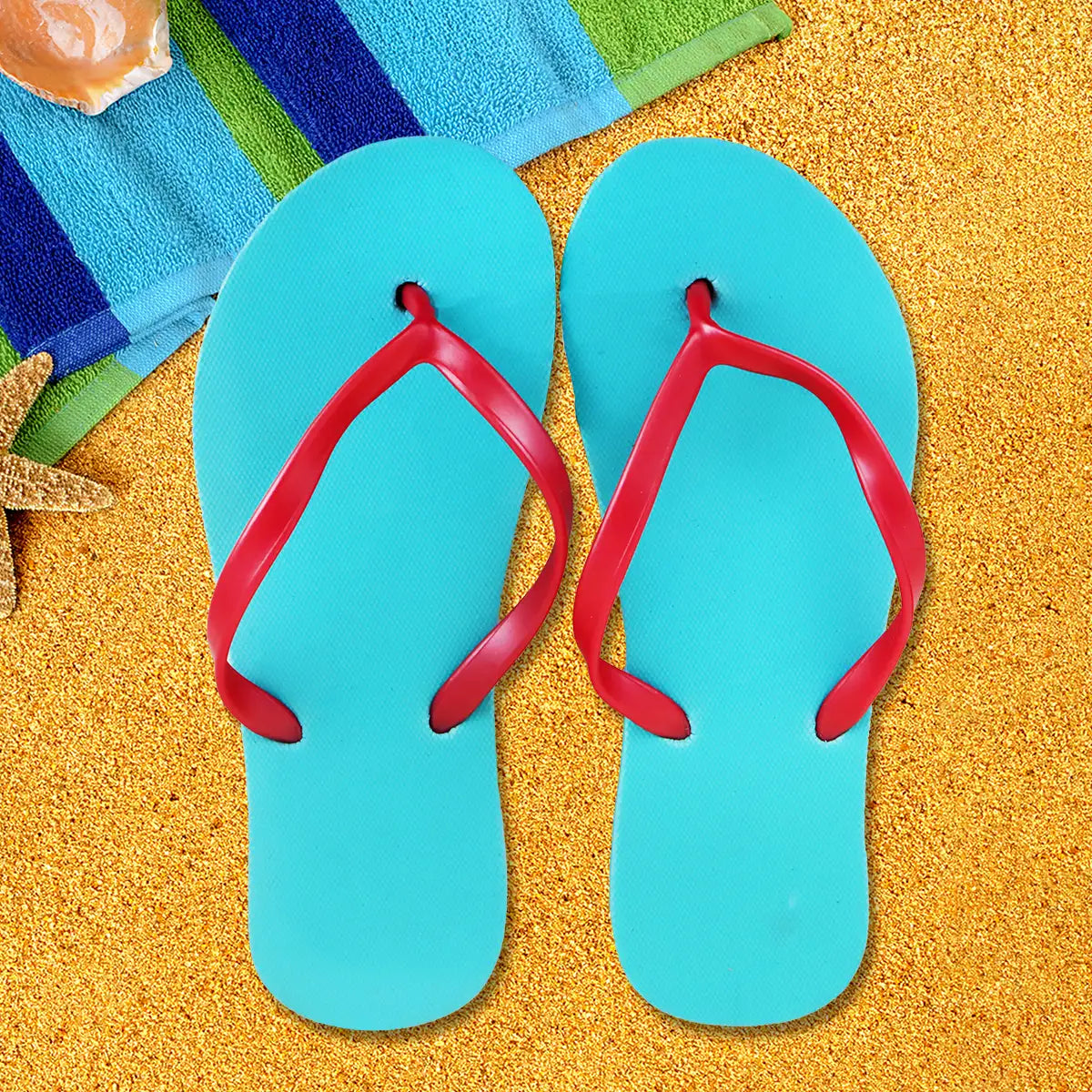 Sandalias, Color Turquesa y Rosa