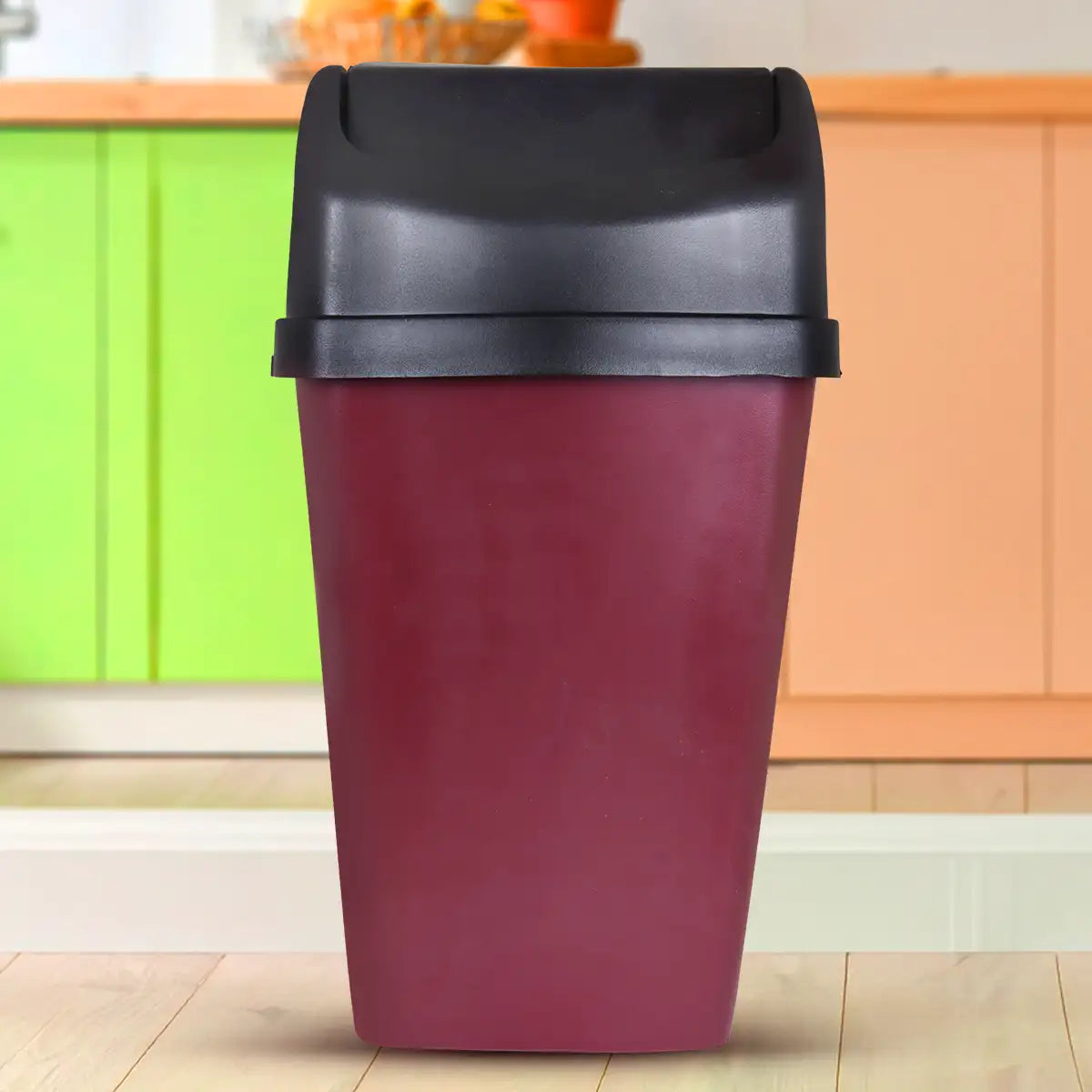 Cesto para Basura, Rectangular con Tapa, Color Uva