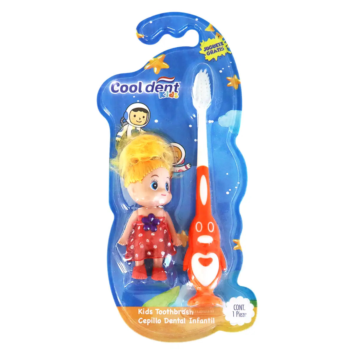 Cepillo Dental, Diseño Pingüino Naranja con Muñeca de Juguete, Cool Dent