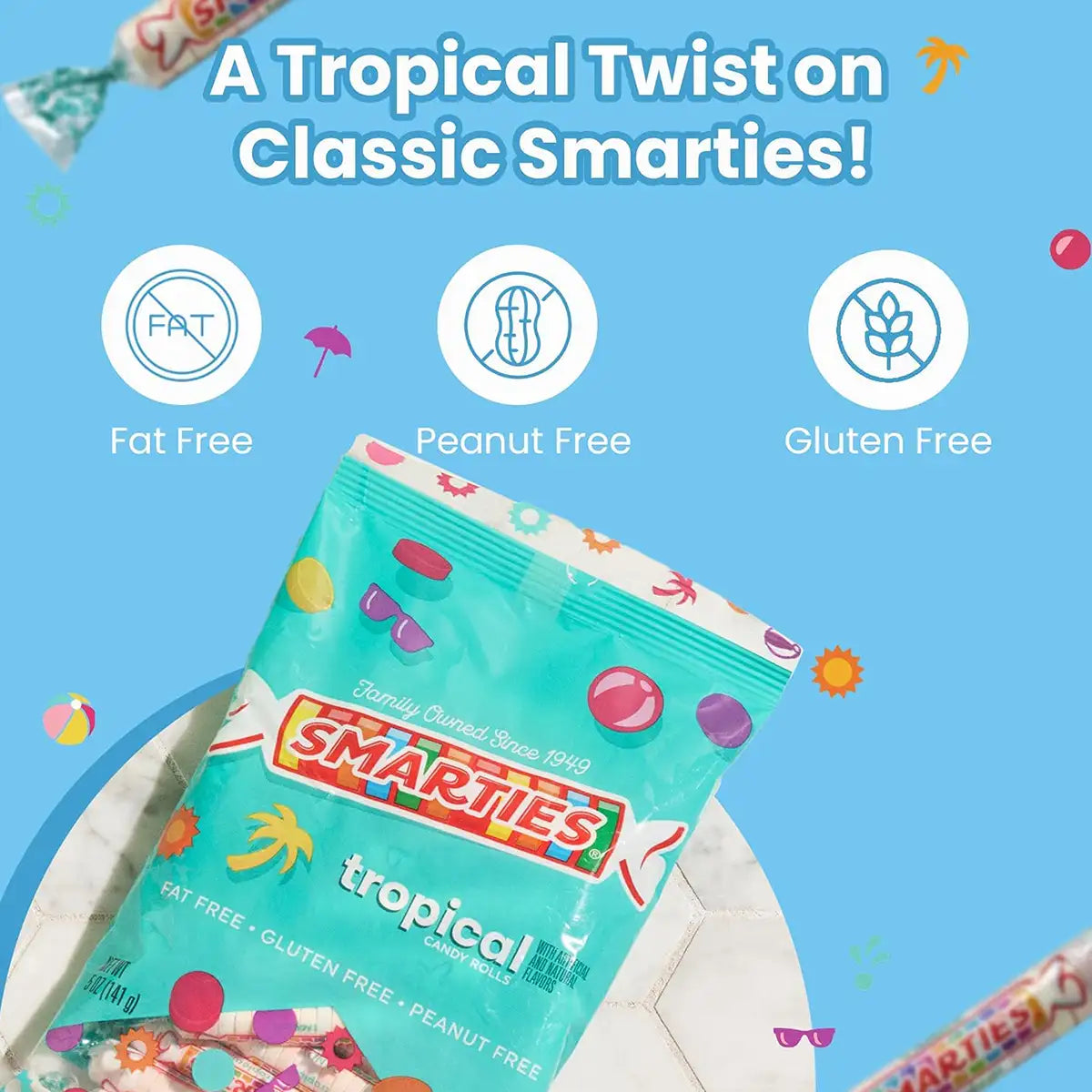 Dulces Smarties Tropical, 141 g