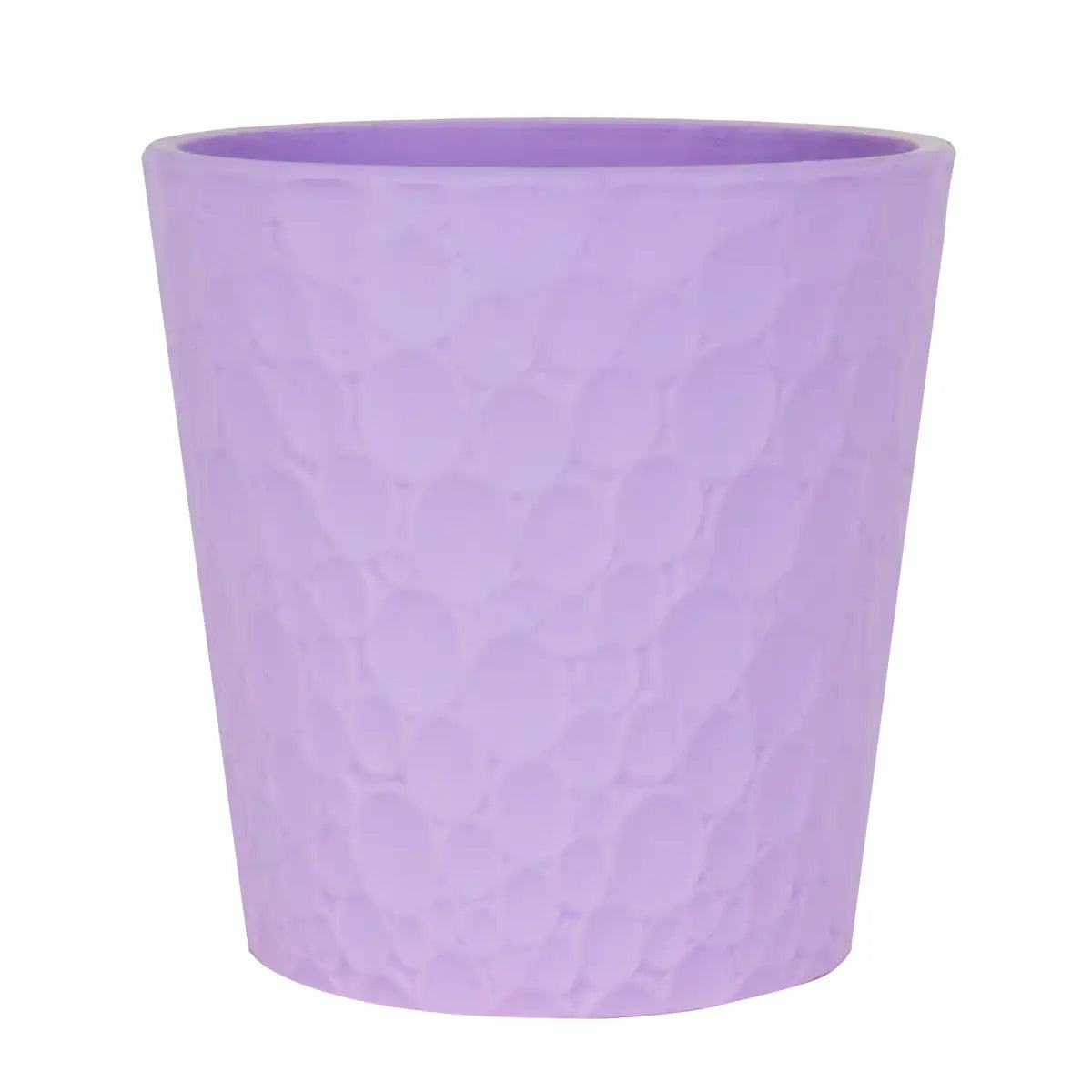 Maceta Textura Círculos, Color Morado, 13x12 cm