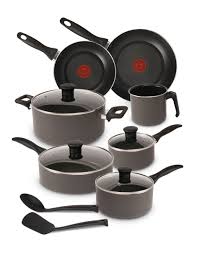 BATERIA FAMILY COOK T-FAL 13 PZAS GRIS**