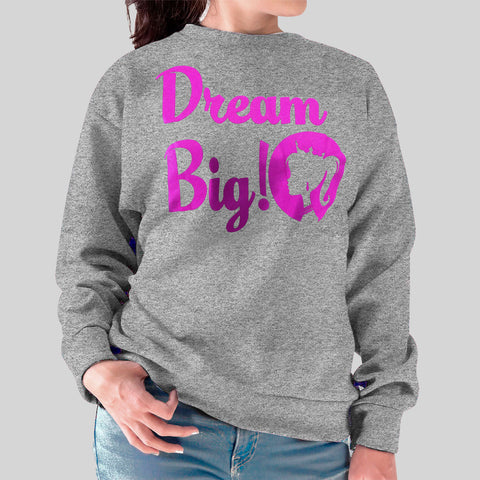 Sudadera color Gris para Dama con Estampado "Dream Big!"