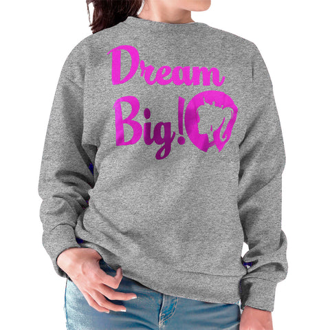 Sudadera color Gris para Dama con Estampado "Dream Big!"