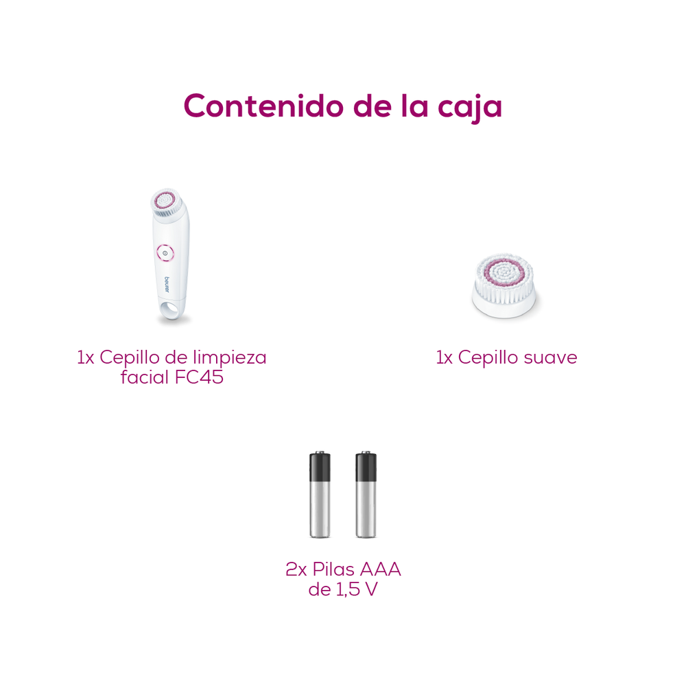 Cepillo Facial Limpiador Eléctrico Resistente al Agua para una Limpieza 4 Veces Más Profunda / FC45 Marca beurer®