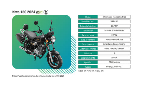 Motocicleta Kiwo 150, 2024