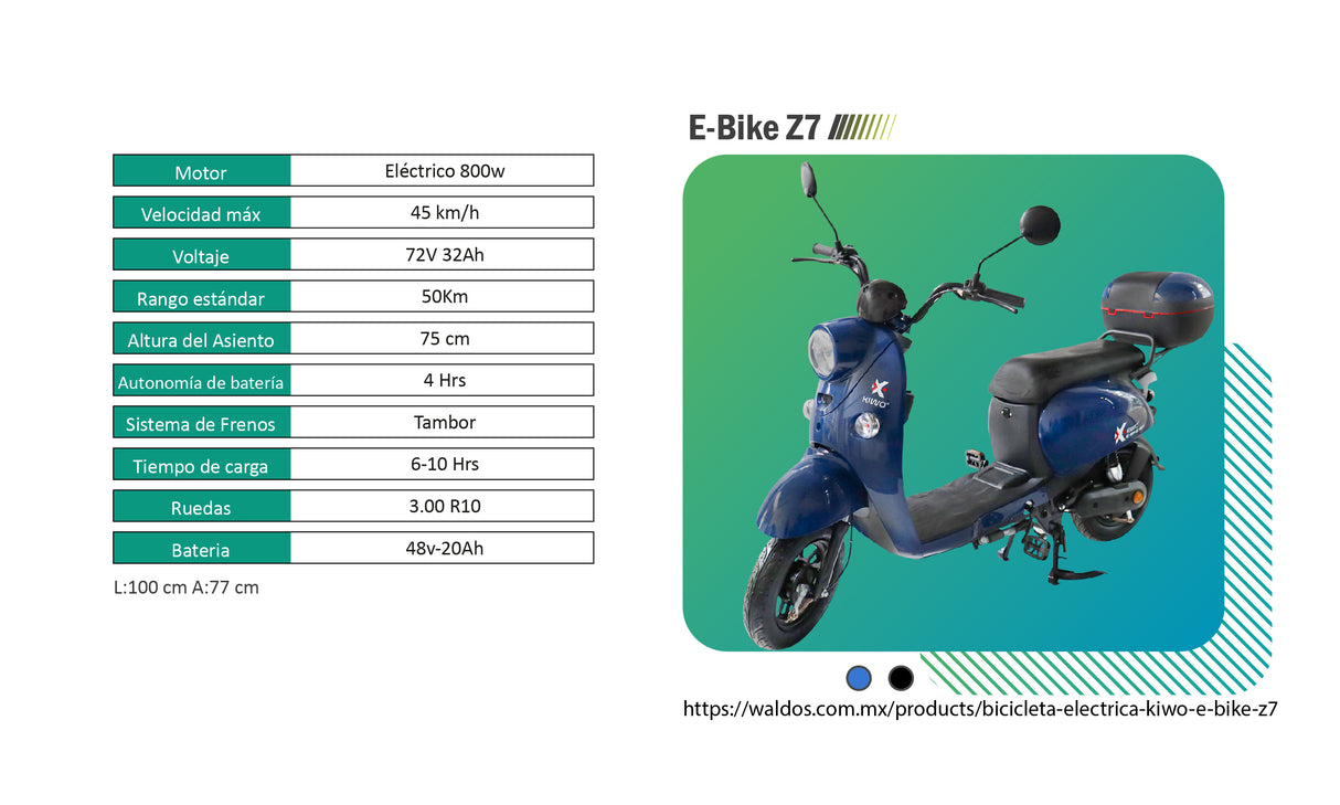 Bicicleta Eléctrica Kiwo E-Bike Z7