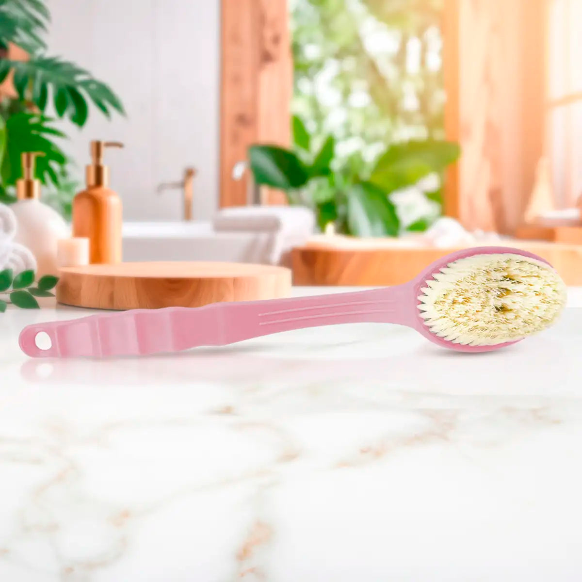 Cepillo de Baño para Espalda, Color Rosa