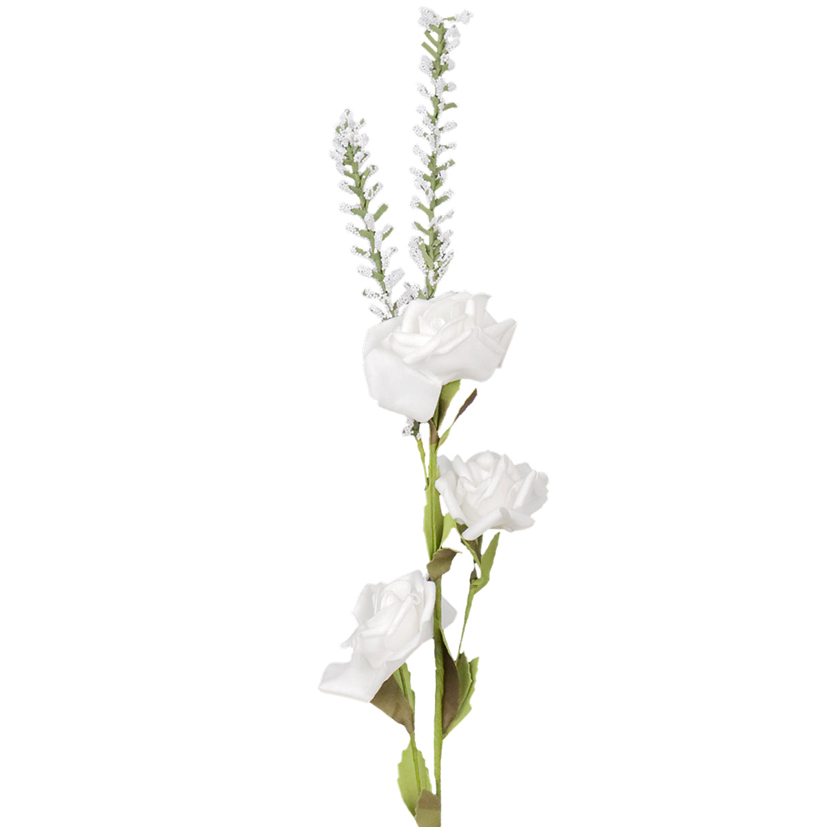 Rosa, Flores Artificiales, Color Blanco, 3 pzas