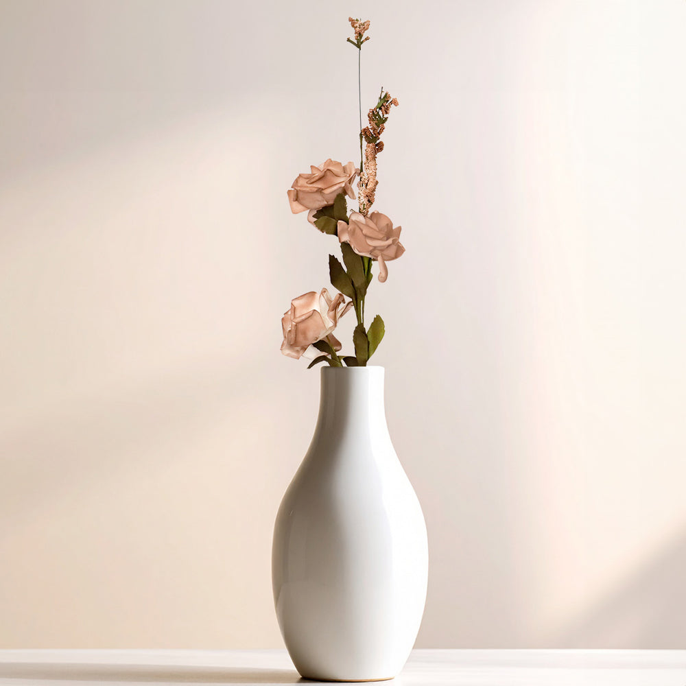 Rosa, Flores Artificiales, Color Café, 3 pzas